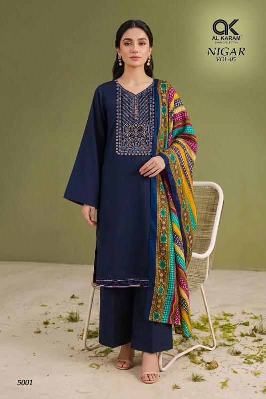 Al karam nigar vol 5 dress materials wholesale